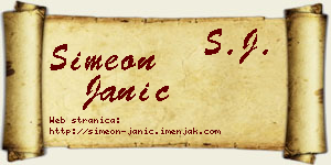 Simeon Janić vizit kartica